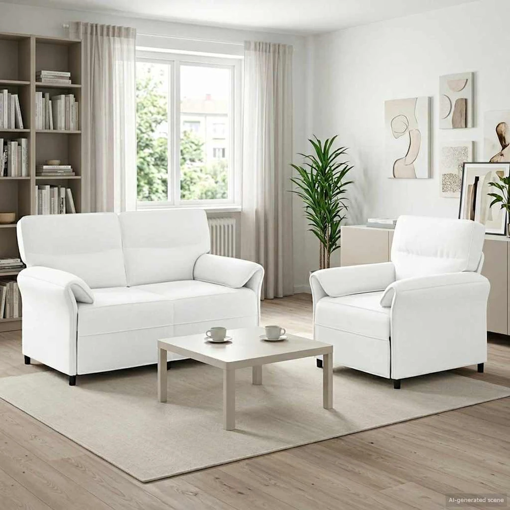 Sofa Sofos komplektas 2 vnt. Balta Audinys