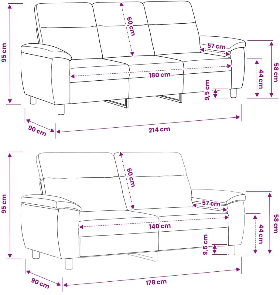 Sofa Sofos komplektas 2 vnt. Džinsinės mėlynos Audinys