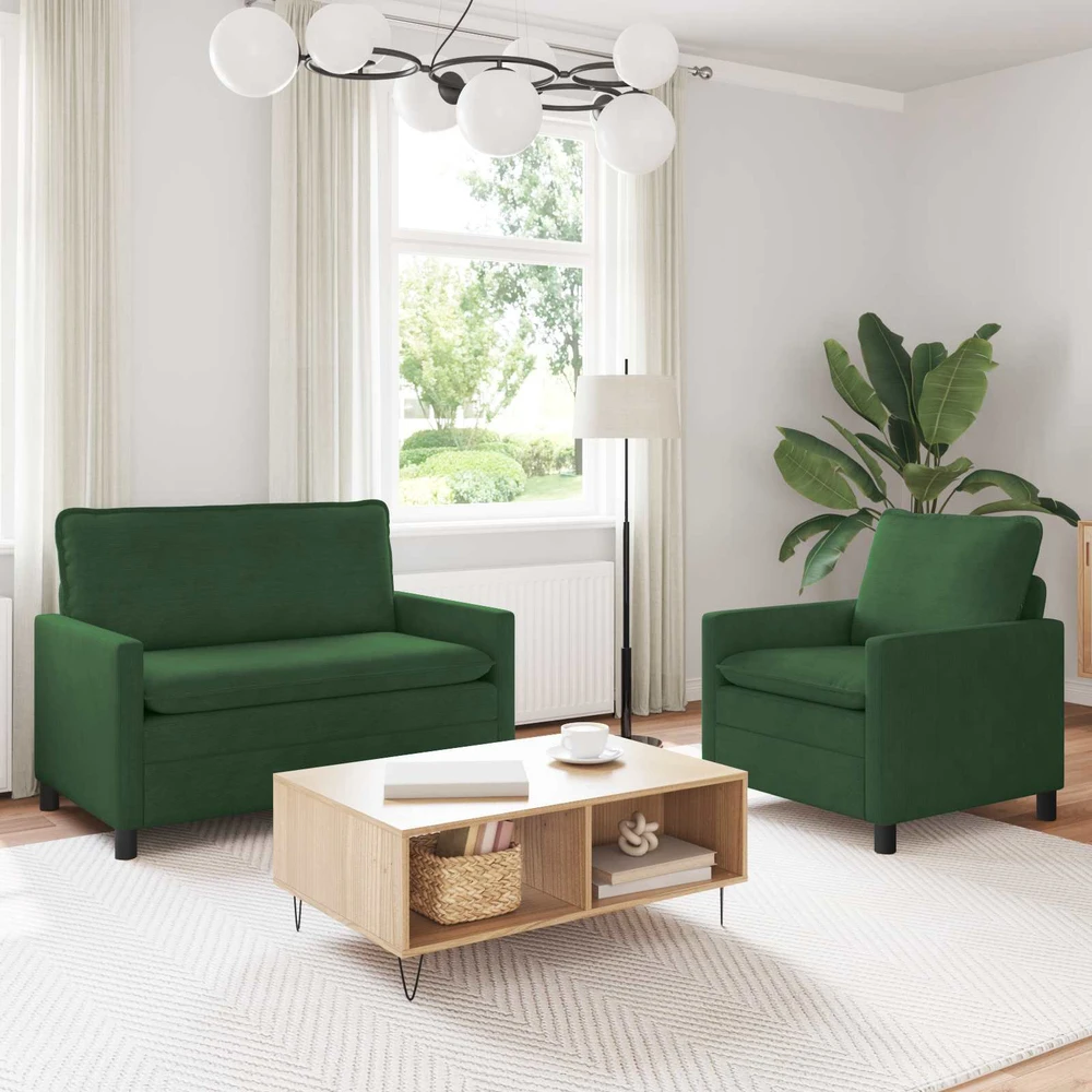 Sofa Sofos komplektas 2 vnt. Džiunglių žalia Audinys