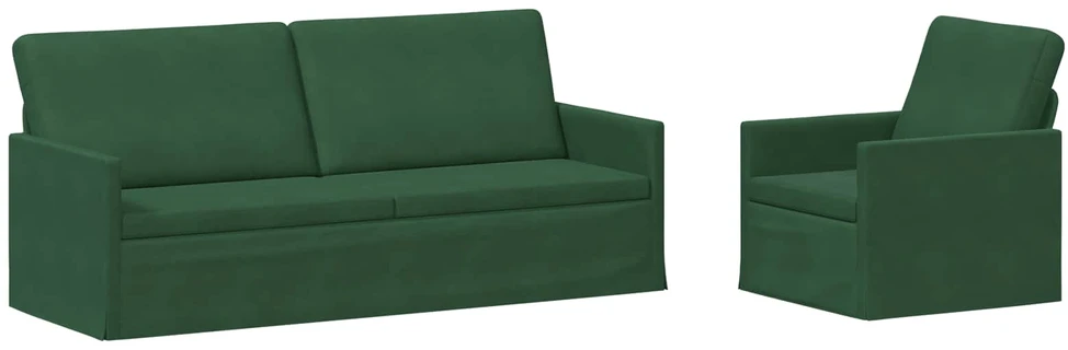 Sofa Sofos komplektas 2 vnt. Džiunglių žalia Kordūrinis audinys