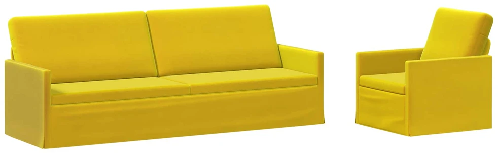 Sofa Sofos komplektas 2 vnt. Geltona Aksomas