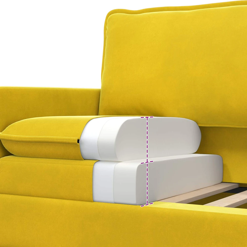 Sofa Sofos komplektas 2 vnt. Geltona Aksomas