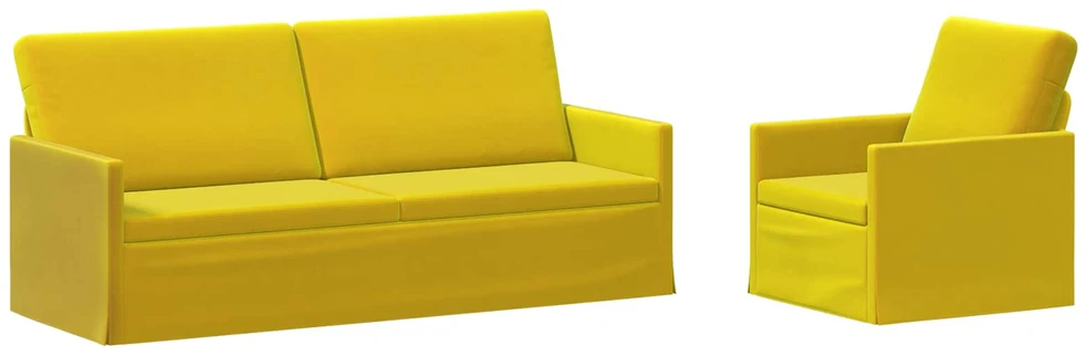 Sofa Sofos komplektas 2 vnt. Geltona Aksomas