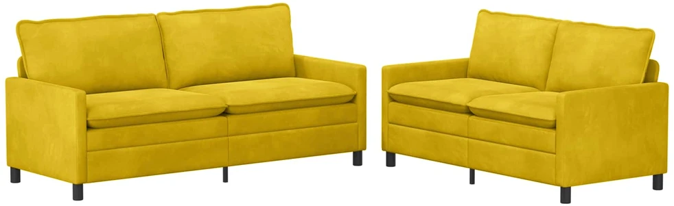 Sofa Sofos komplektas 2 vnt. Geltona Aksomas