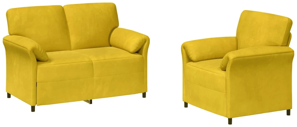 Sofa Sofos komplektas 2 vnt. Geltona Aksomas