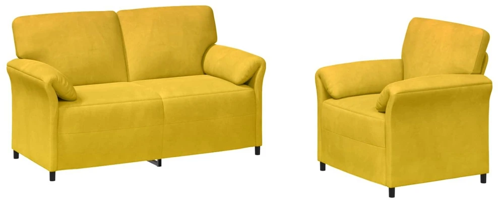 Sofa Sofos komplektas 2 vnt. Geltona Aksomas
