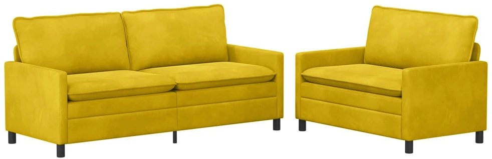 Sofa Sofos komplektas 2 vnt. Geltona Aksomas
