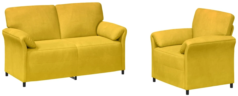 Sofa Sofos komplektas 2 vnt. Geltona Aksomas