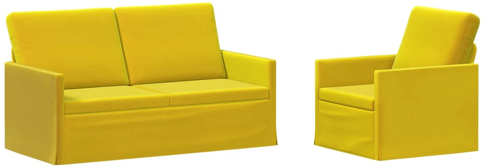 Sofa Sofos komplektas 2 vnt. Geltona Aksomas