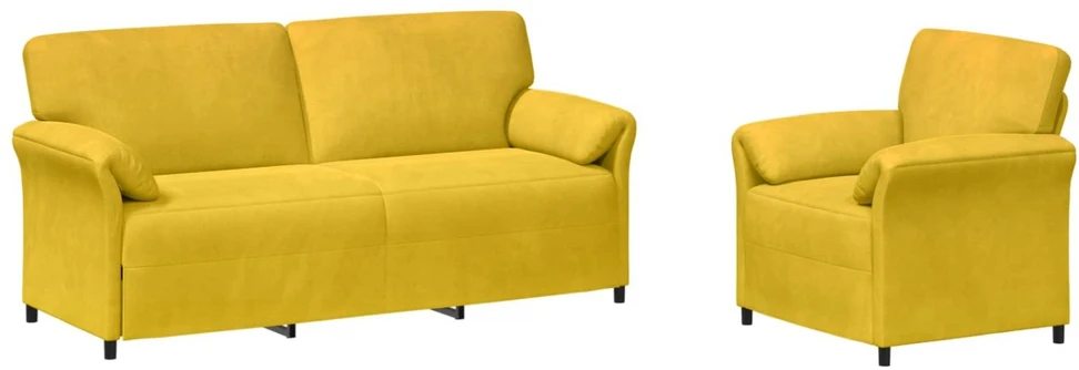 Sofa Sofos komplektas 2 vnt. Geltona Aksomas