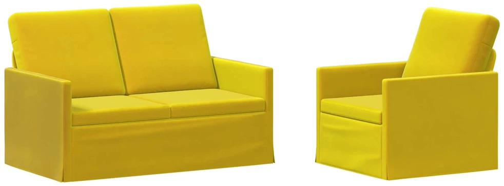 Sofa Sofos komplektas 2 vnt. Geltona Aksomas