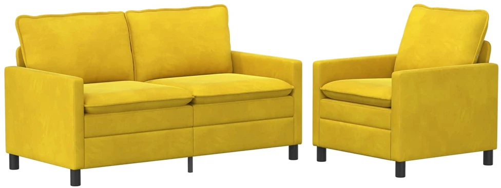 Sofa Sofos komplektas 2 vnt. Geltona Aksomas