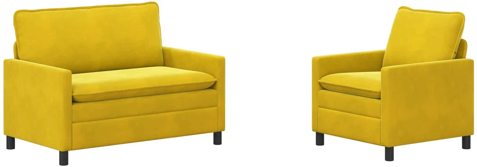 Sofa Sofos komplektas 2 vnt. Geltona Aksomas