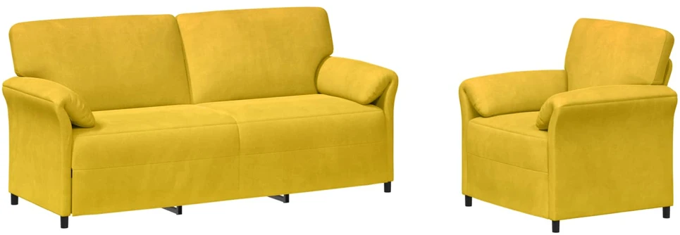 Sofa Sofos komplektas 2 vnt. Geltona Aksomas