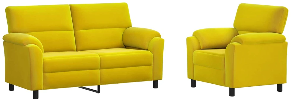Sofa Sofos komplektas 2 vnt. Geltona Aksomas