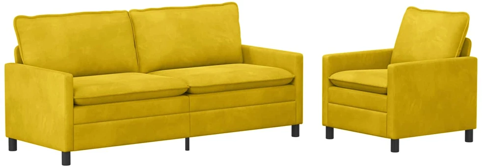 Sofa Sofos komplektas 2 vnt. Geltona Aksomas