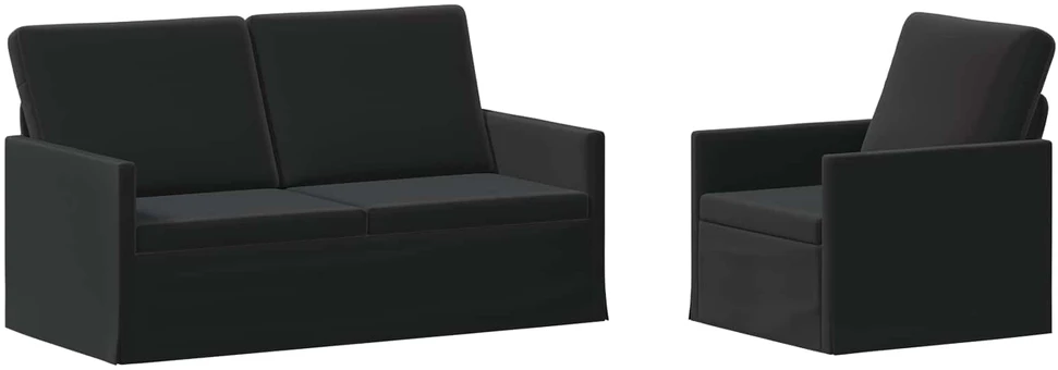 Sofa Sofos komplektas 2 vnt. Juoda Aksomas