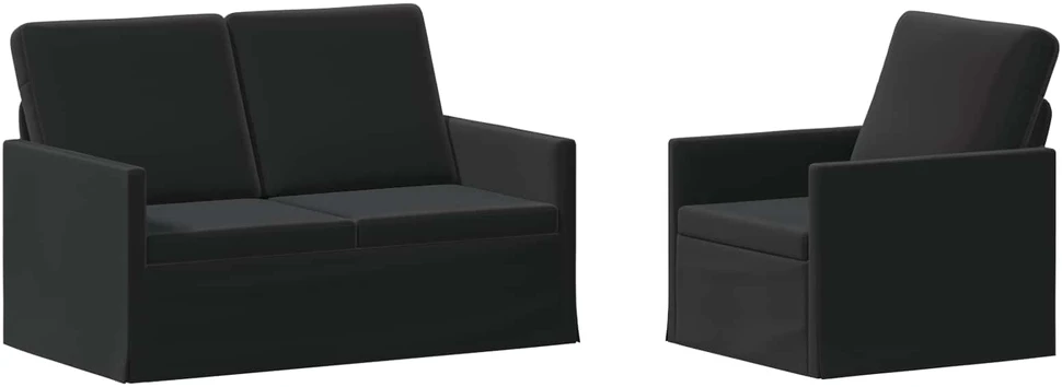 Sofa Sofos komplektas 2 vnt. Juoda Aksomas