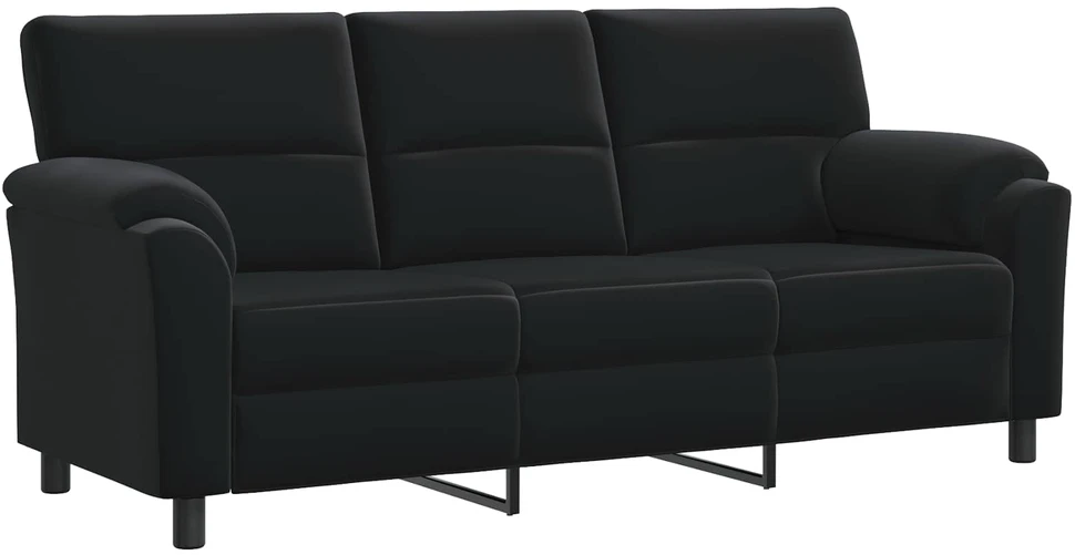 Sofa Sofos komplektas 2 vnt. Juoda Aksomas