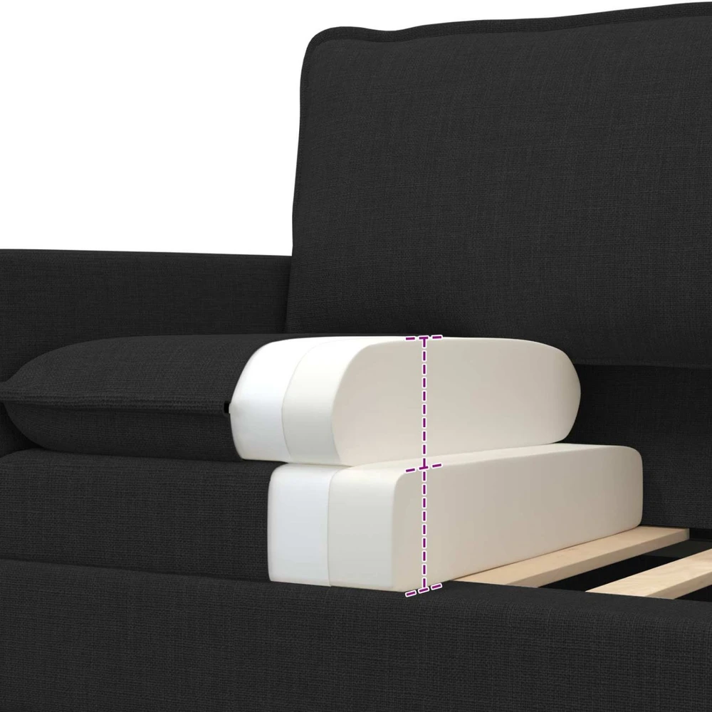 Sofa Sofos komplektas 2 vnt. Juoda Audinys