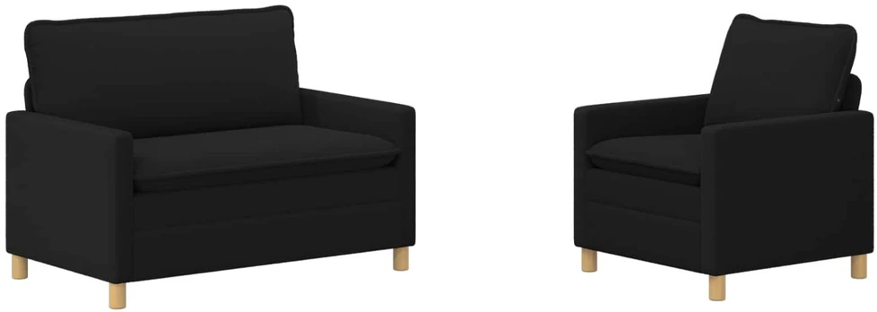 Sofa Sofos komplektas 2 vnt. Juoda Audinys