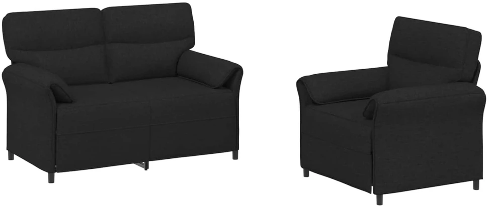 Sofa Sofos komplektas 2 vnt. Juoda Audinys