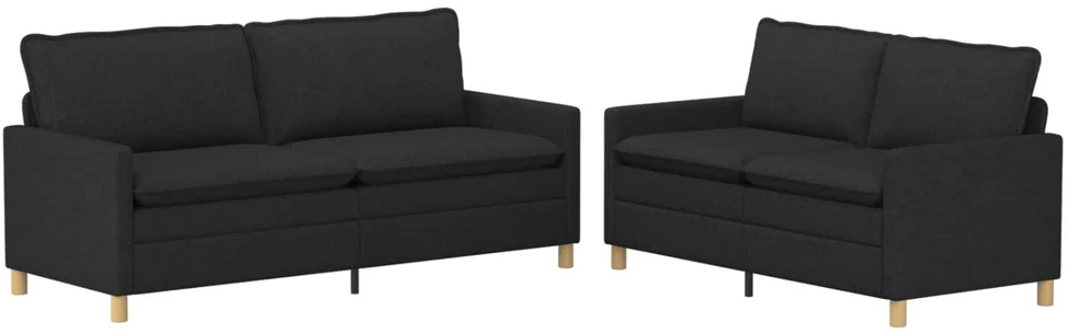 Sofa Sofos komplektas 2 vnt. Juoda Audinys