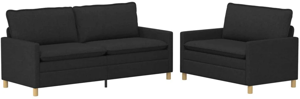 Sofa Sofos komplektas 2 vnt. Juoda Audinys
