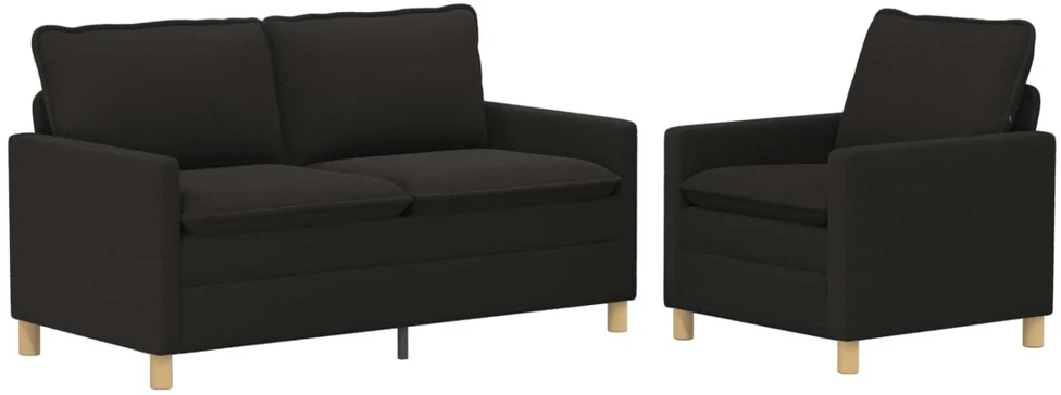 Sofa Sofos komplektas 2 vnt. Juoda Audinys
