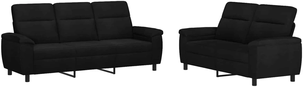 Sofa Sofos komplektas 2 vnt. Juoda Audinys