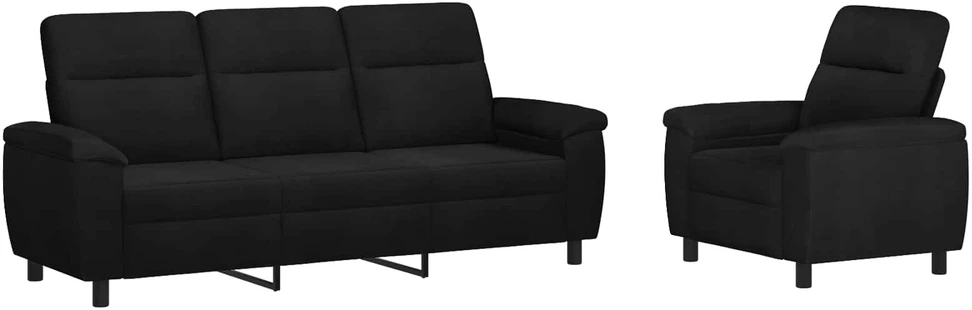 Sofa Sofos komplektas 2 vnt. Juoda Audinys