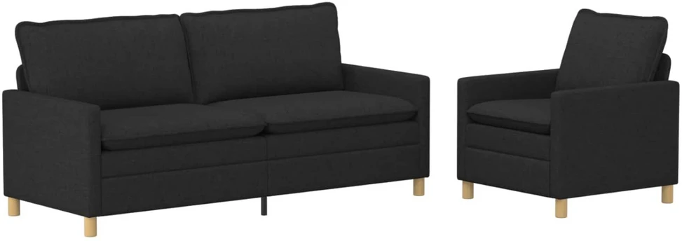 Sofa Sofos komplektas 2 vnt. Juoda Audinys