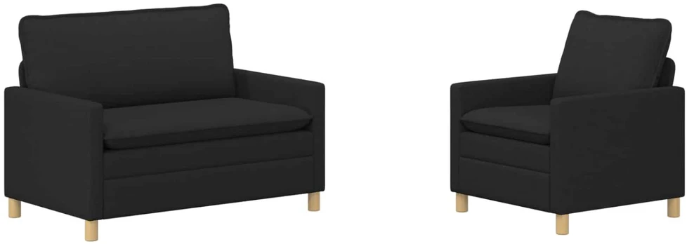 Sofa Sofos komplektas 2 vnt. Juoda Audinys