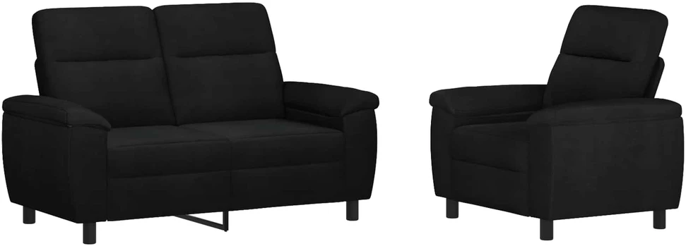 Sofa Sofos komplektas 2 vnt. Juoda Audinys