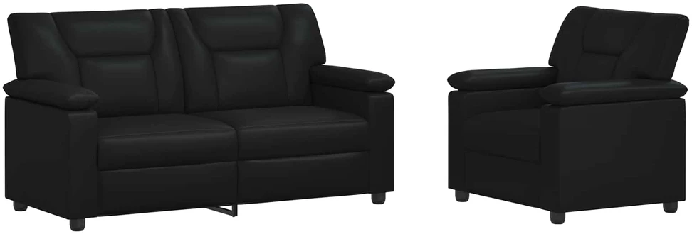Sofa Sofos komplektas 2 vnt. Juoda Dirbtinė oda