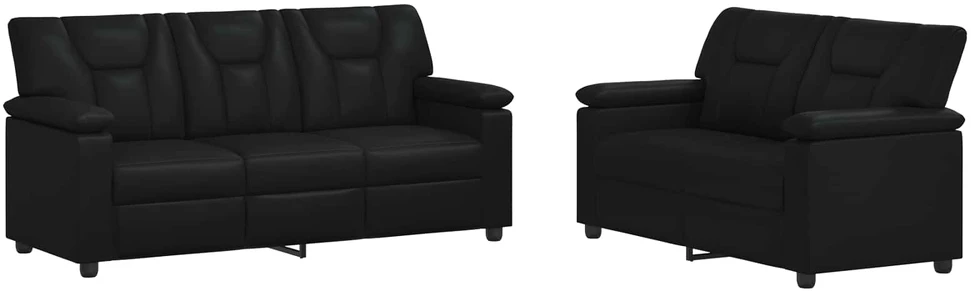Sofa Sofos komplektas 2 vnt. Juoda Dirbtinė oda