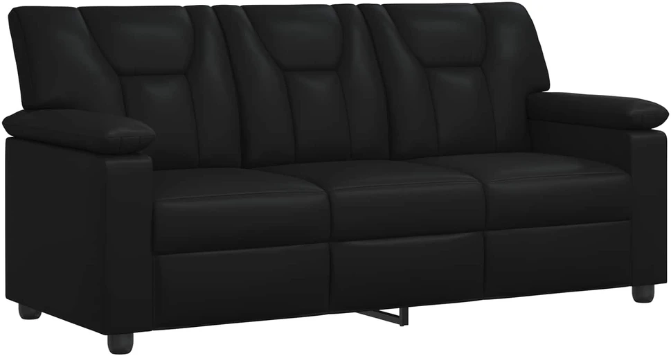 Sofa Sofos komplektas 2 vnt. Juoda Dirbtinė oda