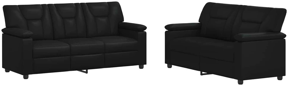 Sofa Sofos komplektas 2 vnt. Juoda Dirbtinė oda
