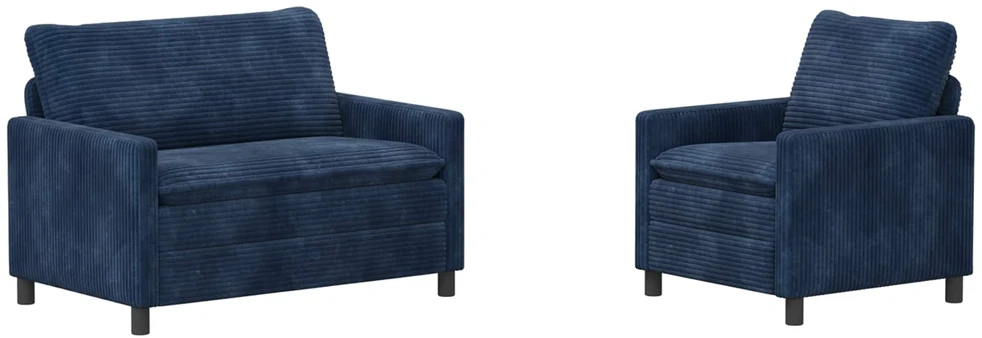 Sofa Sofos komplektas 2 vnt. Jūrinė mėlyna Poliesteris