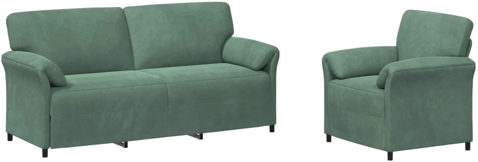 Sofa Sofos komplektas 2 vnt. Jūrinė žalia Aksomas