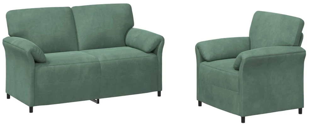 Sofa Sofos komplektas 2 vnt. Jūrinė žalia Aksomas