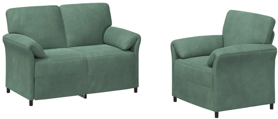 Sofa Sofos komplektas 2 vnt. Jūrinė žalia Aksomas