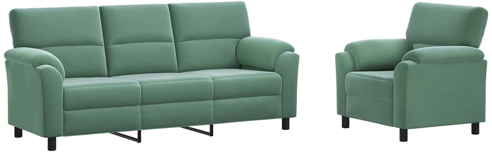 Sofa Sofos komplektas 2 vnt. Jūrinė žalia Aksomas