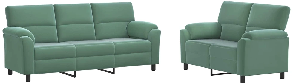 Sofa Sofos komplektas 2 vnt. Jūrinė žalia Aksomas