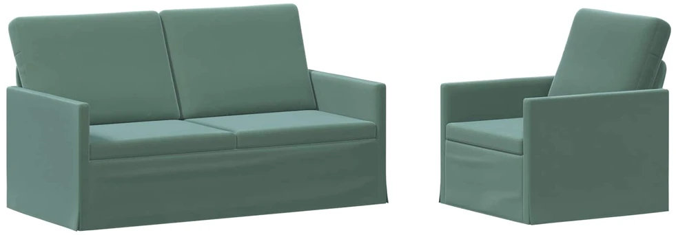 Sofa Sofos komplektas 2 vnt. Jūrinė žalia Aksomas