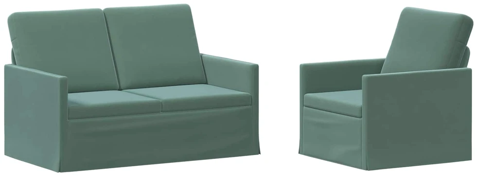 Sofa Sofos komplektas 2 vnt. Jūrinė žalia Aksomas