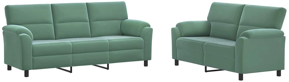 Sofa Sofos komplektas 2 vnt. Jūrinė žalia Aksomas
