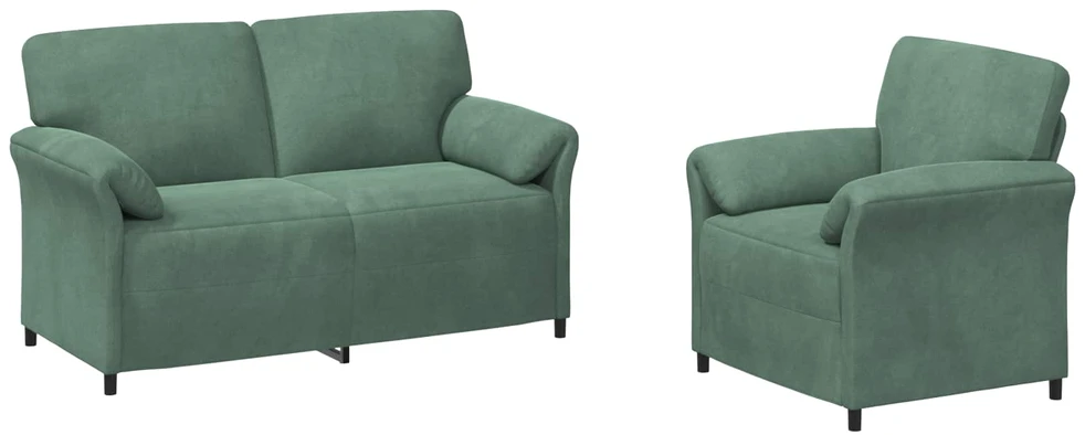 Sofa Sofos komplektas 2 vnt. Jūrinė žalia Aksomas