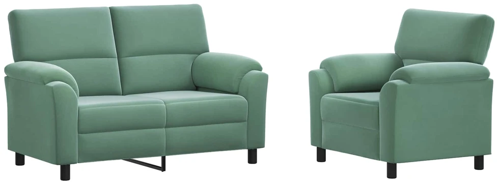 Sofa Sofos komplektas 2 vnt. Jūrinė žalia Aksomas