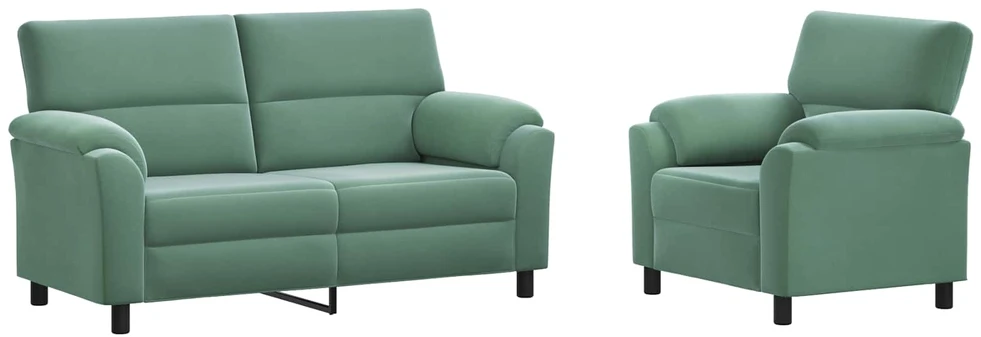 Sofa Sofos komplektas 2 vnt. Jūrinė žalia Aksomas